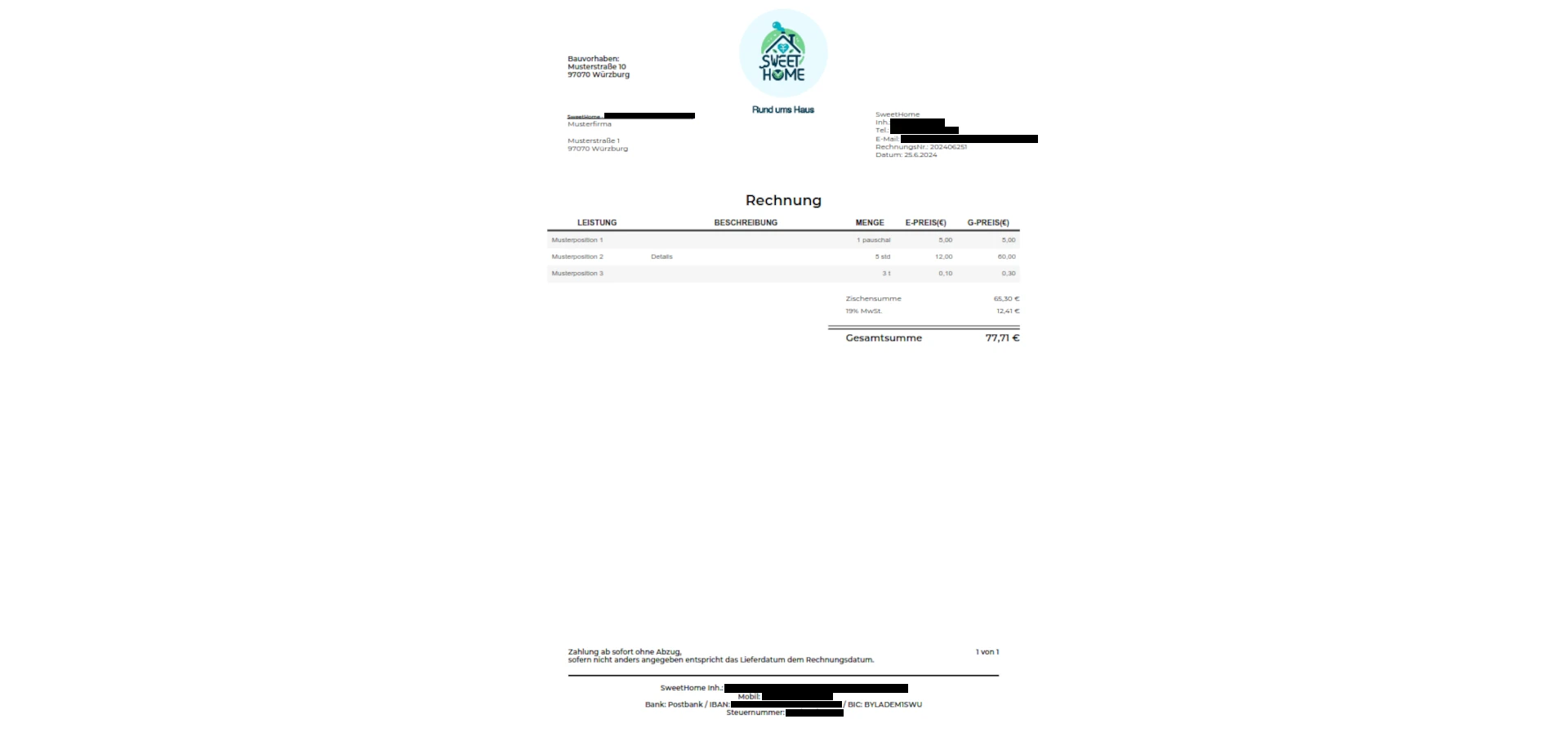 invoice example